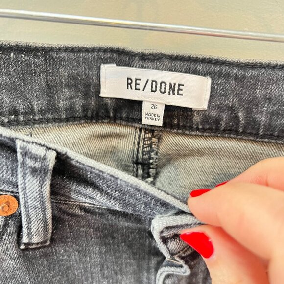 RE/DONE Womens Straight Leg High Rise Faded Black Denim Jeans Size 26 - Picture 2 of 5